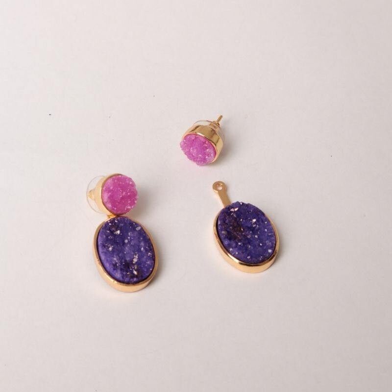 Orecchini rupia staccabili Ed. Fucsia e viola limitati