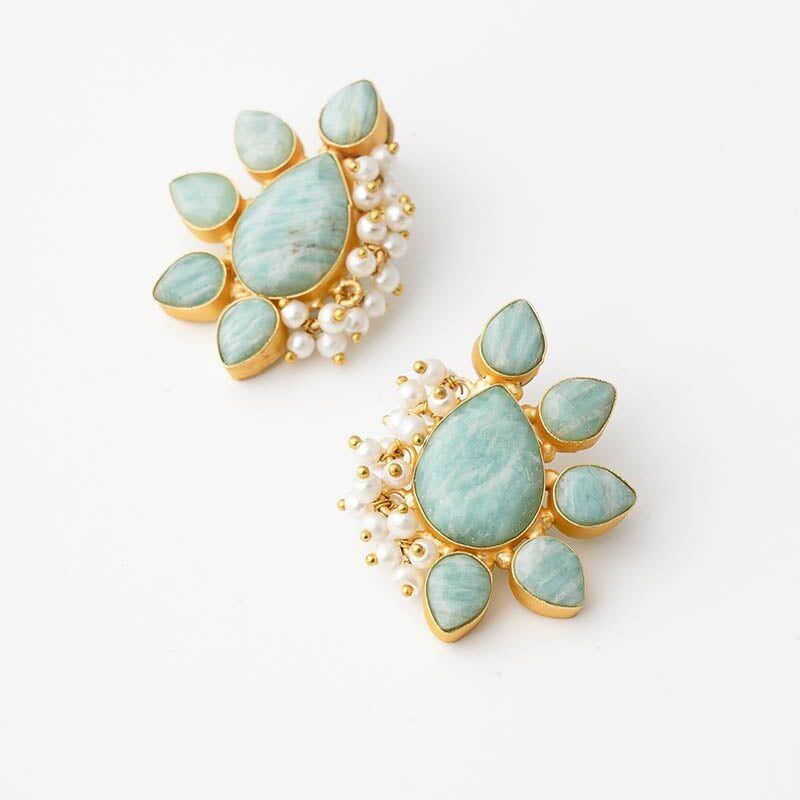 Orecchini Jamby Ed. Amazzonite e perle limitate