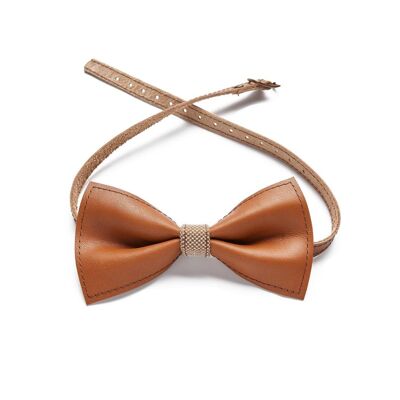 Honey brown bow tie.