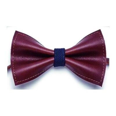 Dark blue bow tie.