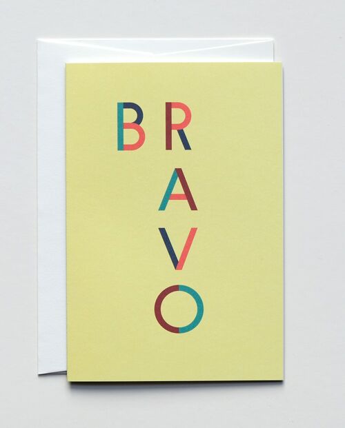 Grußkarte Lucky Letters Bravo, mit Umschlag