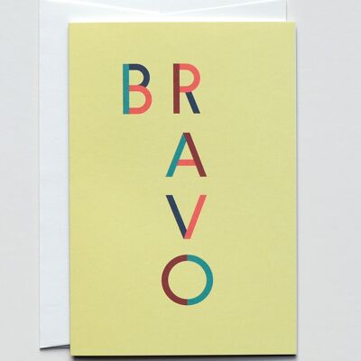 Grußkarte Lucky Letters Bravo, mit Umschlag