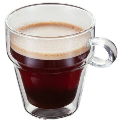 Juego de 2 tazas de café de cristal de doble pared Judge, 200 ml