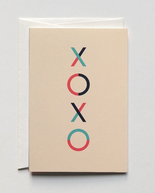Grußkarte Lucky Letters XOXO, mit Umschlag