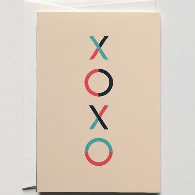 Greeting card Lucky Letters XOXO, with envelope