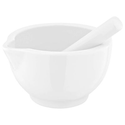 Elementos esenciales para la mesa del juez, mortero y maja de 14 cm