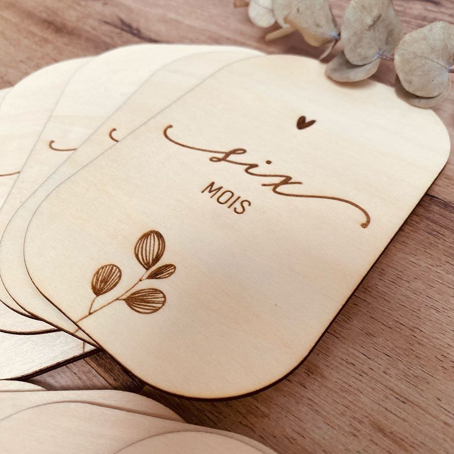 Milestone Cards - Baby's First Year - Engraved Wooden Cards