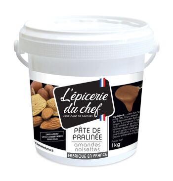 Pâte de praliné amandes noisettes 1kg