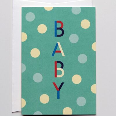 Greeting card Lucky Letters Baby, with envelope