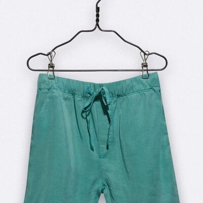 enno shorts in emerald green tencel