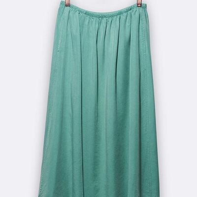 linda falda de tencel verde esmeralda para mujer