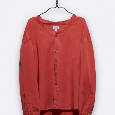 ella blouse in rust-red tencel for children