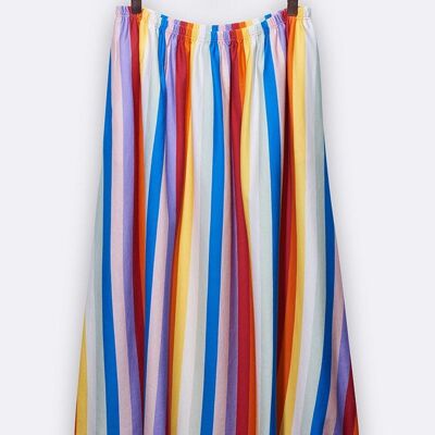 jupe linda à rayures colorées pour femme
