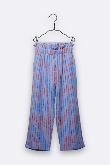 pantalon mathilda à rayures bleu orange pour enfant 1