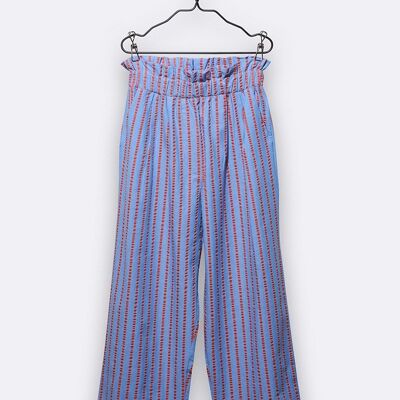 mathilda pants in blue orange stripes for children