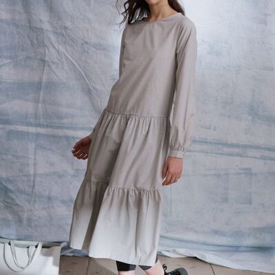 Robe Trine en gris clair chiné pour femme