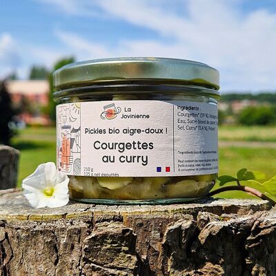 Pickles aigre-doux bio de courgettes au curry