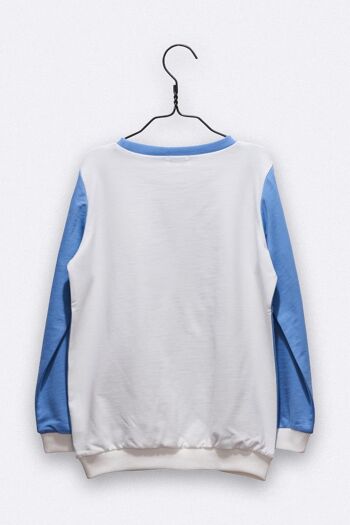 pull Tommy bleu et blanc avec patch football 2