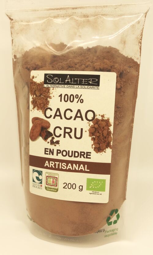 Cacao CRU en poudre, en vrac - 20 Kg