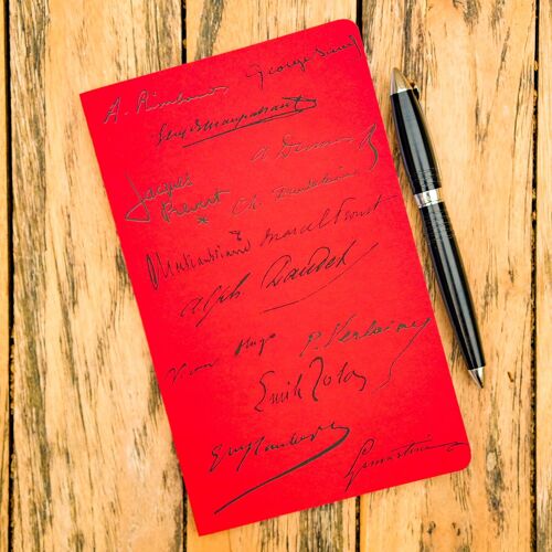 Carnet A5 - Signatures (écrivains) - 128 pages lignées - Reliure cousue