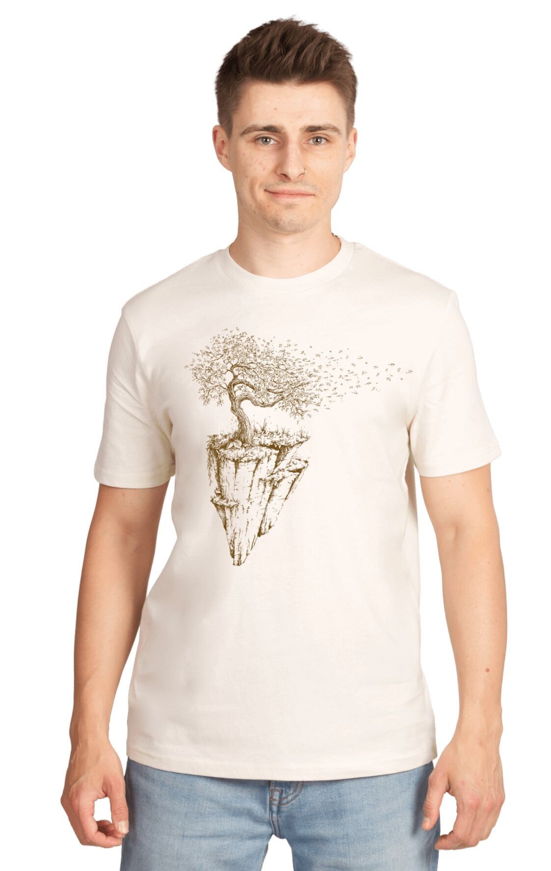 Camicia Fairwear biologica da uomo in tessuto grezzo naturale Maple Island