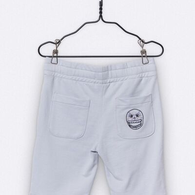 tommy shorts in gray with skull embroidery