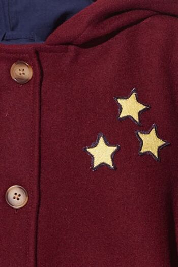 manteau lilly aux couleurs bordeaux avec des étoiles 2