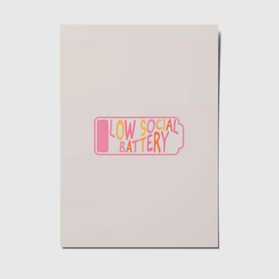 Batterie sociale faible - Carte postale A6
