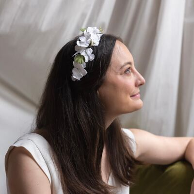 Diadema de papel blanco y verde S