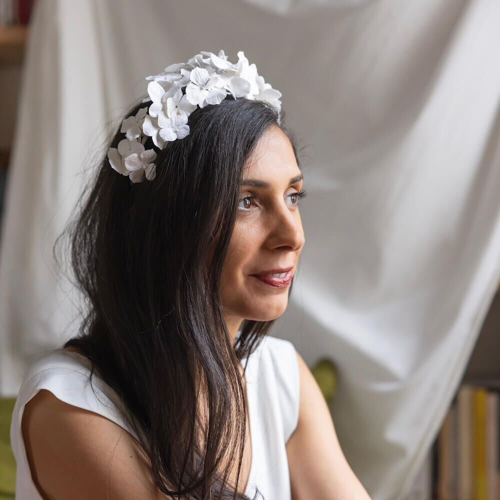 Cerchietto in carta bianca L