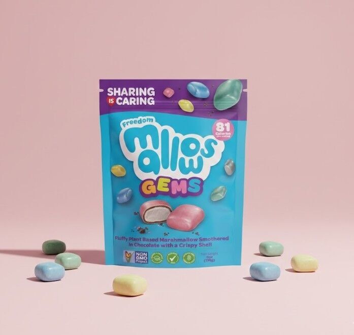 Mallow Gems – Plant Based Vanilla Marshmallow Smothered in Dark Chocolate with Crispy Shell