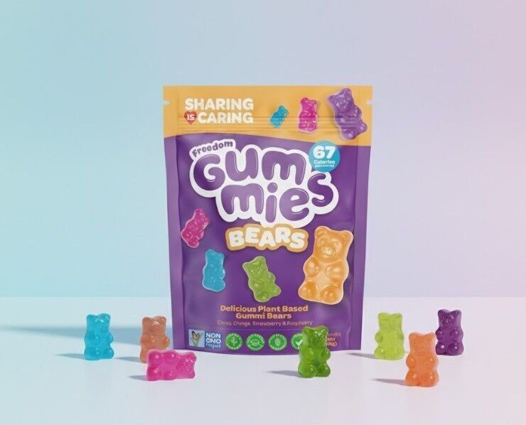 Freedom Gummies – Bears – Plant Based; Top 14 Allergy Free-From; Halal Certified; Kosher & PKU Suitable
