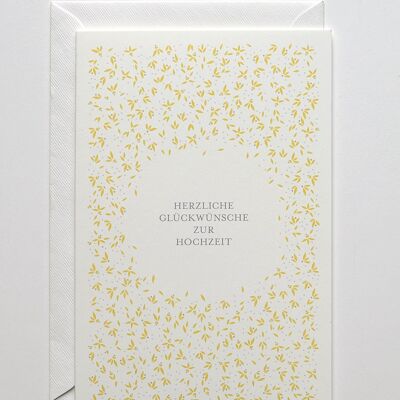 Hochzeitskarte Reis & Blüten, mit Umschlag