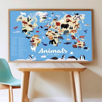 Poster en stickers animaux du monde / activite educative 2