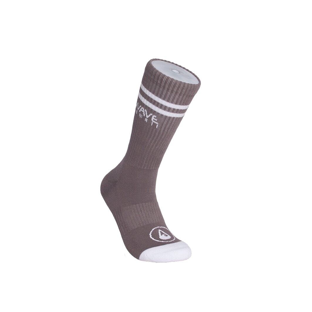 Calcetines Crew Rayas + Logo gris