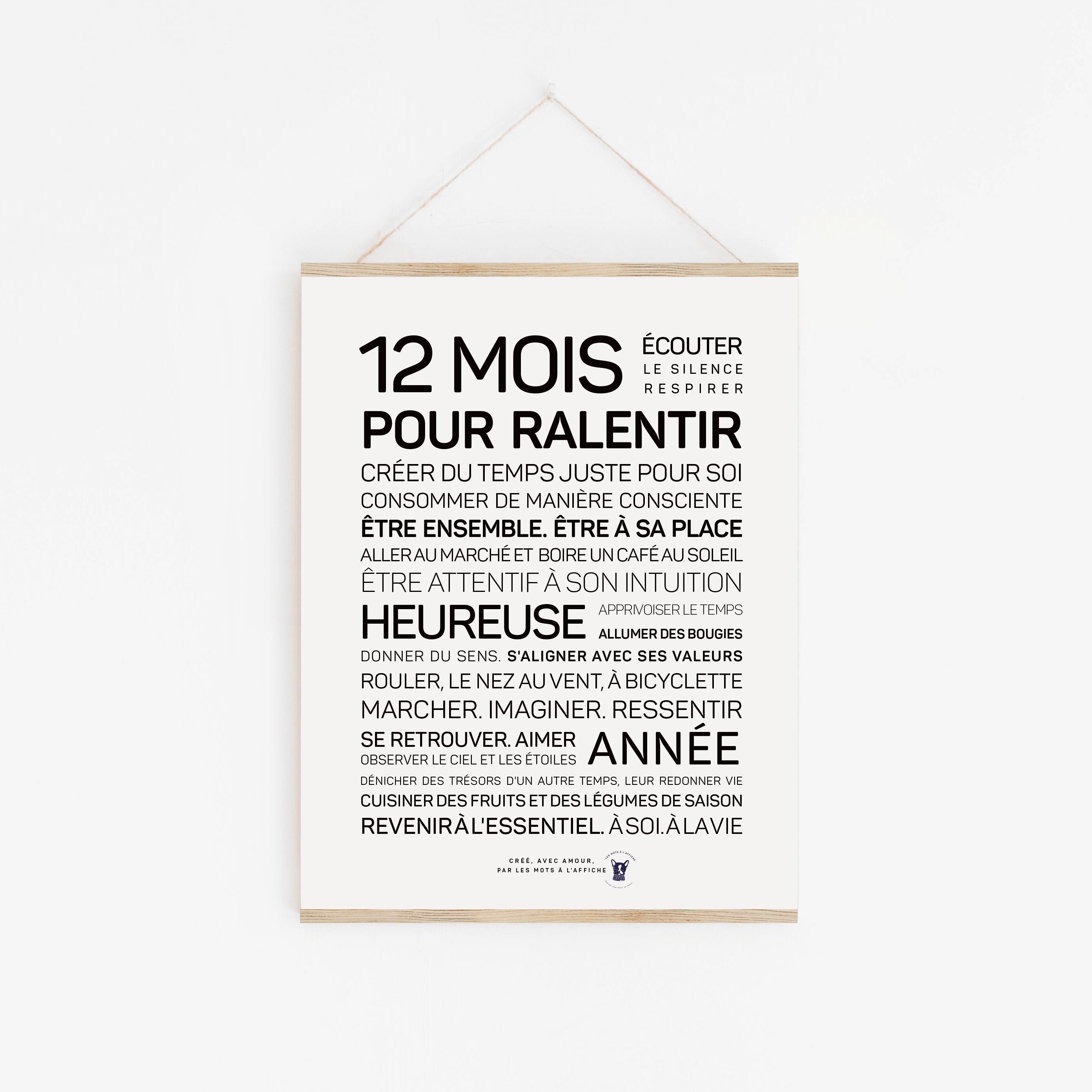 Grüße Poster 12 Monate zum Entschleunigen (A2, A3, A4, A5, A6)