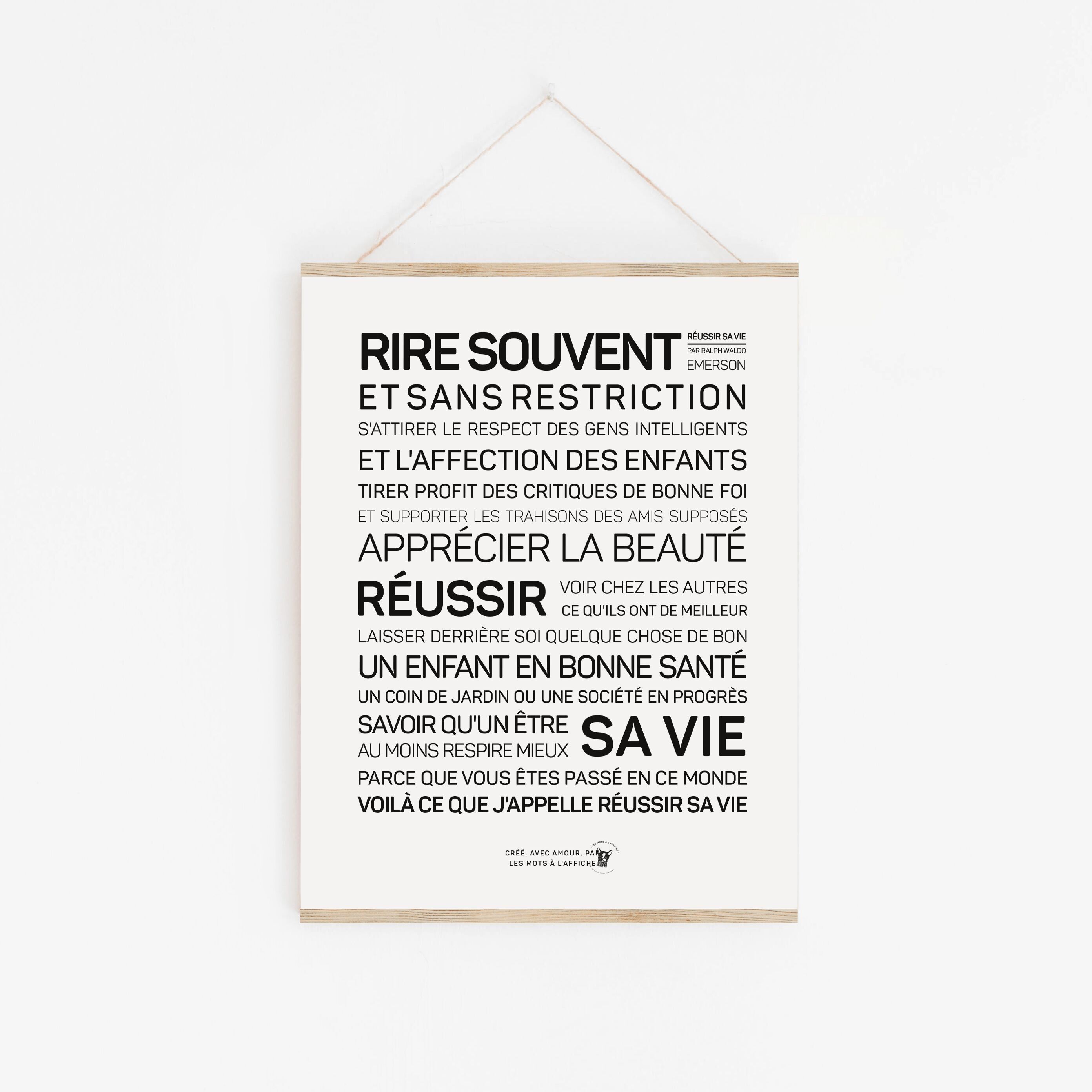 Affiche Réussir sa vie par Jean d'Omerson (A2, A3, A4, A5, A6)