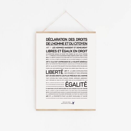 Affiche Déclaration des droits de l'homme (A2, A3, A4, A5, A6)