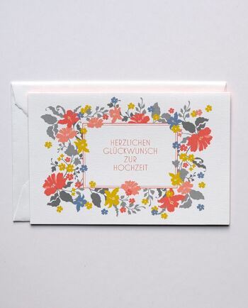 Étiquette florale de carte de mariage, avec enveloppe 1