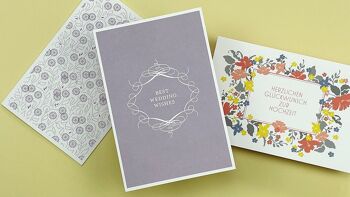 Étiquette florale de carte de mariage, avec enveloppe 3