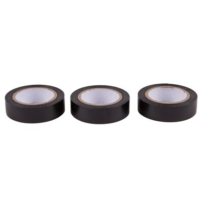 Cinta aislante de PVC negra de 10 m x 16 mm (paquete de 3) de Blackspur