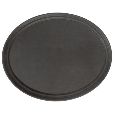 Negro 63.Bandeja para servir antideslizante ovalada de 5 cm x 52 cm de Argon Tableware