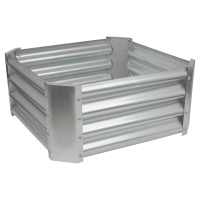 Jardinière surélevée carrée en acier galvanisé de 60 cm x 60 cm - Par Harbour Housewares