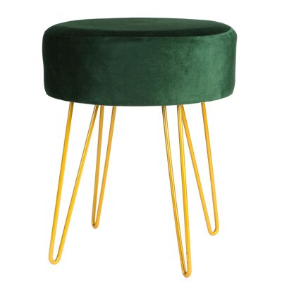 Repose-pieds rond en velours vert – Par Harbour Housewares