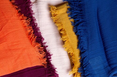 Foulard /Chèche en coton bio effet froissé