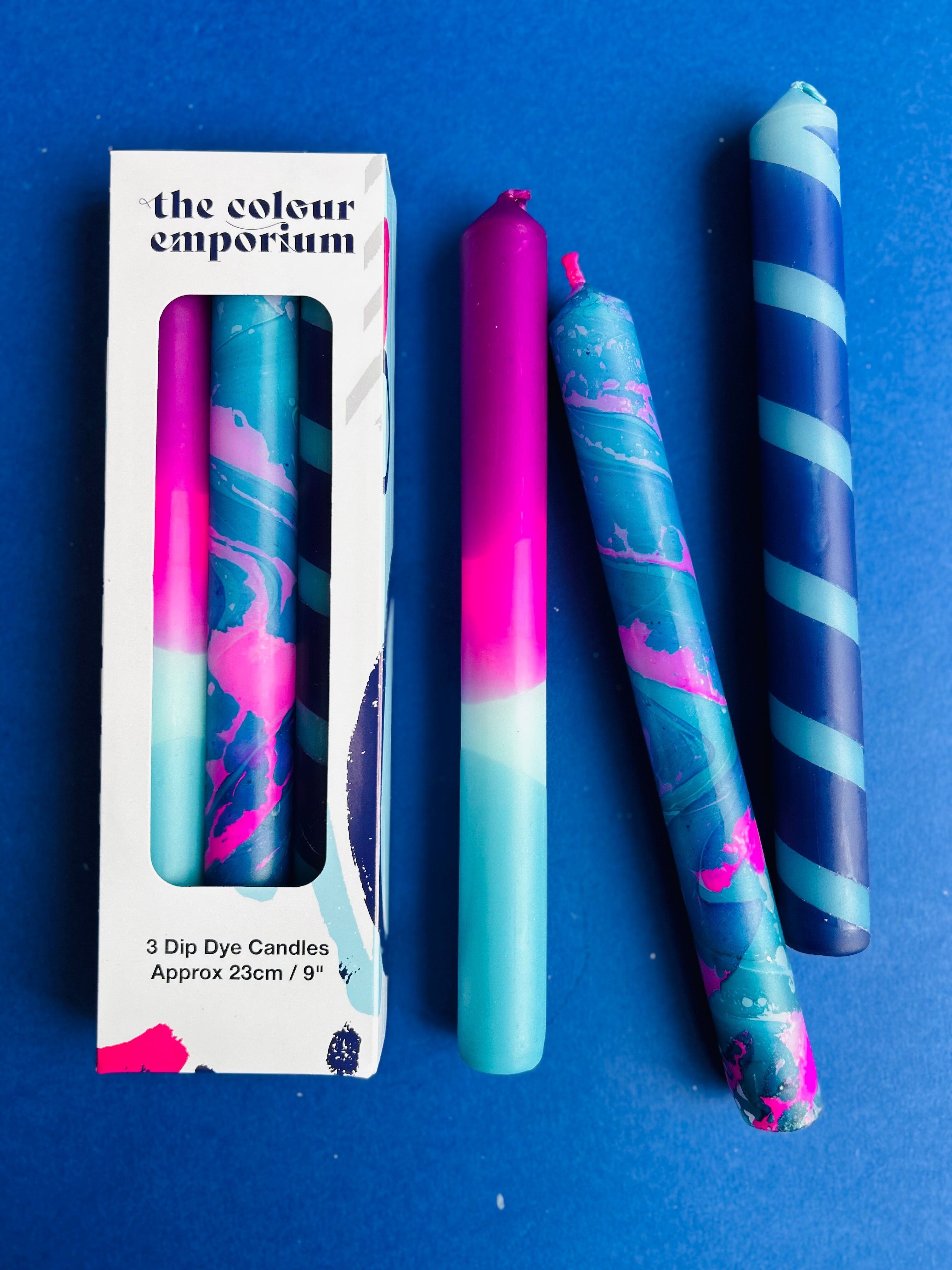 Trio di candele da cena coloranti CROMABLEND