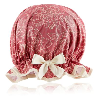 Gorro de ducha con flores de coral