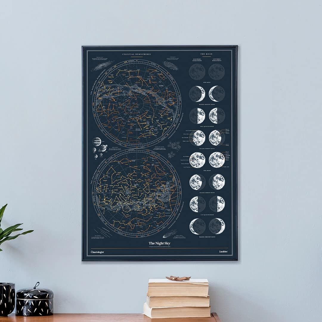 Poster illustrato da grattare - Cartologo - Cielo notturno