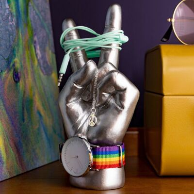 Peace Sign Organiser Headphone Display Stand Sculpture - Mini Peace Out