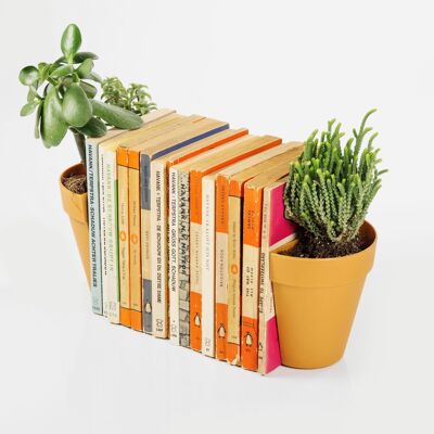 Decorative Shelve Book Stoppers - Plant Pot Bookends